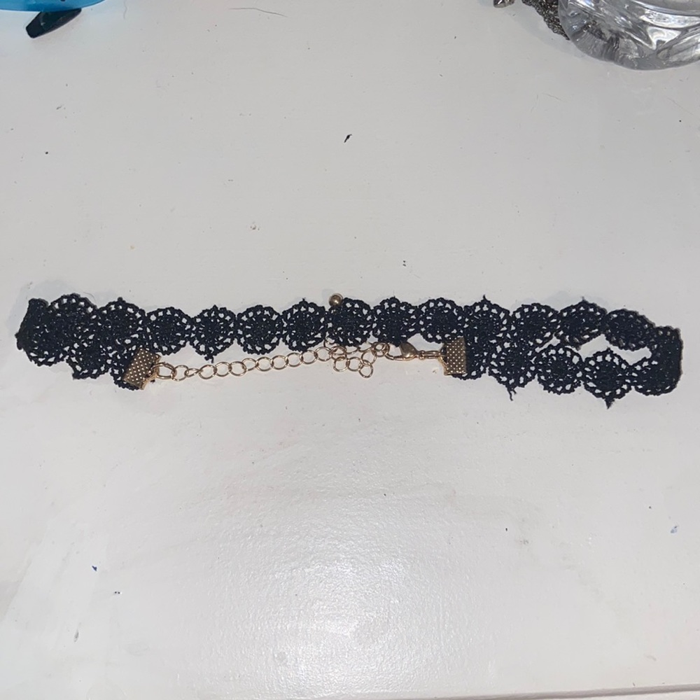 Lace black gothic choker